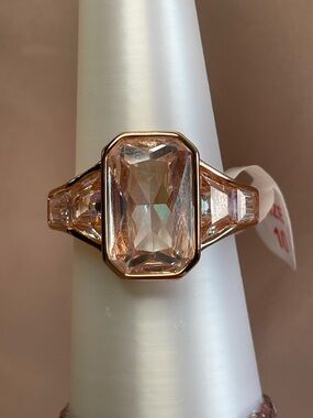 Bomb Party "Stay With Me A While" RG44319 Diamond CZ on Rose Gold Size 10